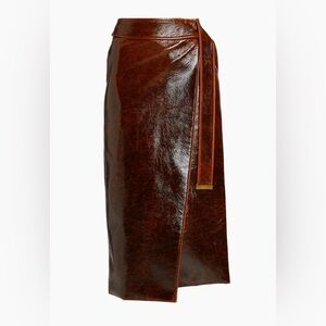 Brandon Maxwell Evelyn Wrap Midi Skirt